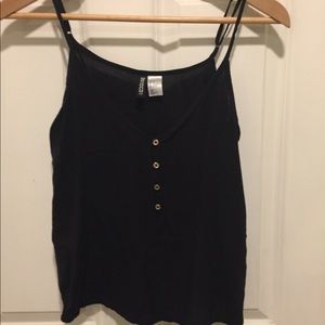 Black tank top with buttons